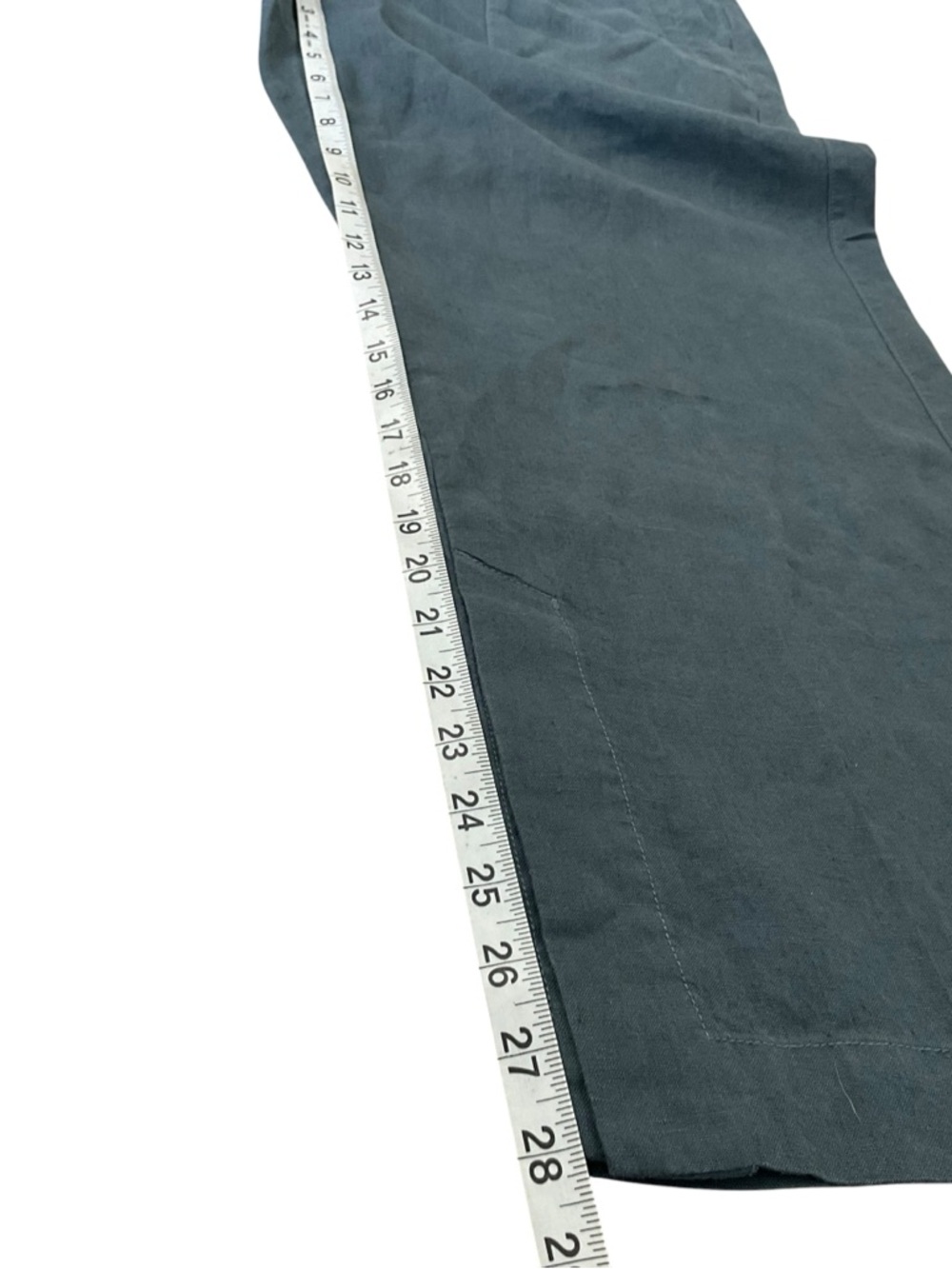 Athleta Gray Linen Wide Leg Pants Size M/P Pull-On Drawstring Casual - Picture 9 of 9